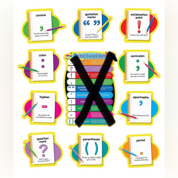 Carson Dellosa 10-Piece Punctuation Bulletin Board Set - Picture 1 of 12